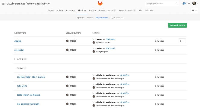GitLab review apps