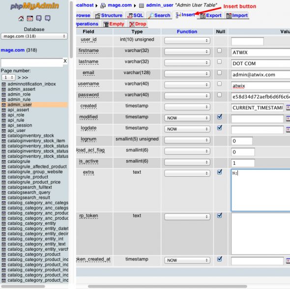 Reset Magento password using PHPMyAdmin