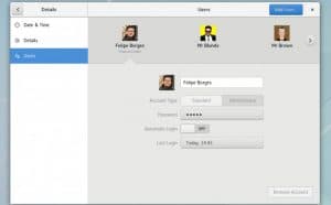 GNOME 3.24 with new users panel