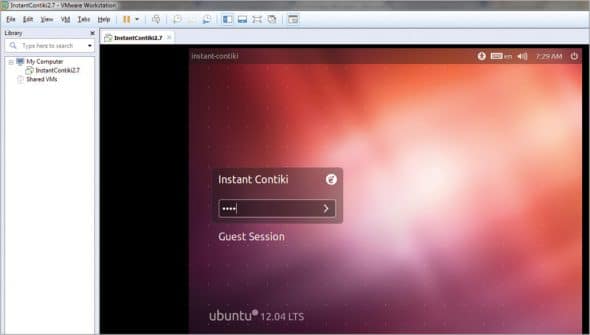 Figure 2: Instant Contiki login screen