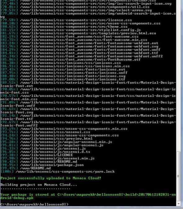 Using Onsen UI with Monaca IDE for hybrid mobile app development