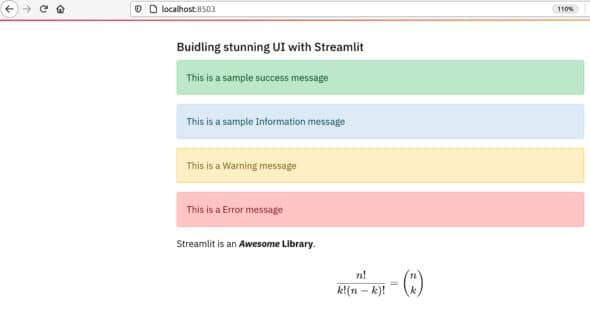 Streamlit markdown and LaTex