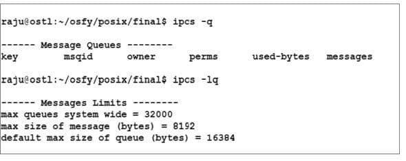 System V message queue system wide limits