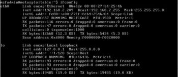 the Metasploitable machine