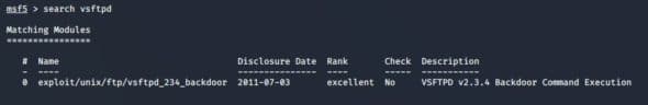 Searching vsftpd exploits