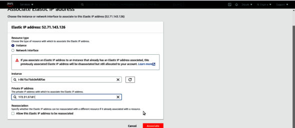 Associate Elastic IP with instance ID