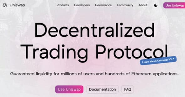 UniSwap decentralised platform