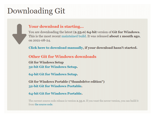 Downloading Git