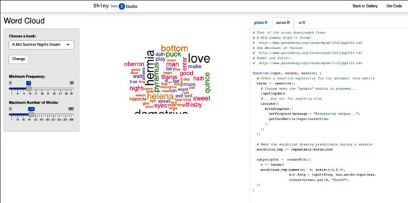 Word Cloud app in Shiny