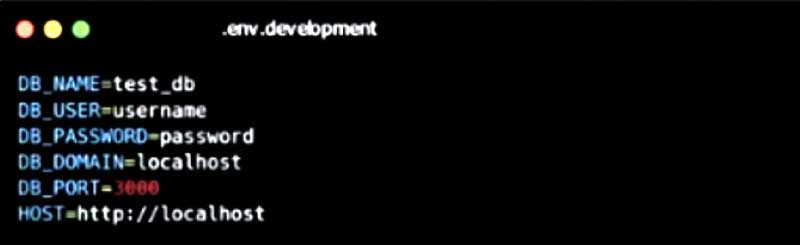 Dotenv development file
