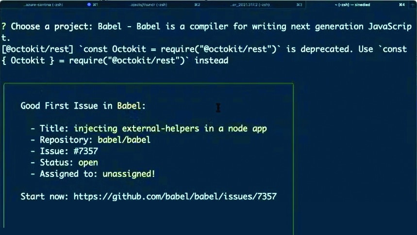 Example of a good first issue in Babel (Credit: OSI 2021) 