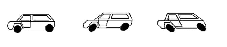 Stationary car Forward movement of the car Forward movement of the car 