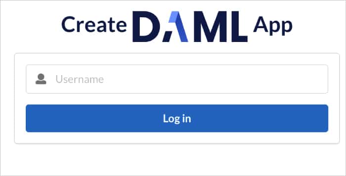 Login panel in DAML app