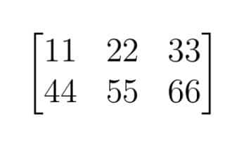  A 2 x 3 matrix