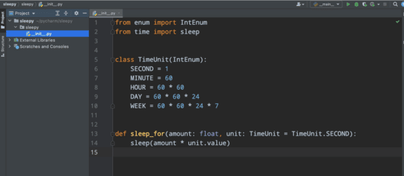 Figure 1: Sleepy module in IDE