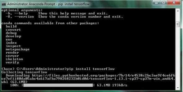 Figure 3: Installation of TensorFlow
