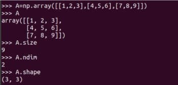  Matrix A with NumPy 