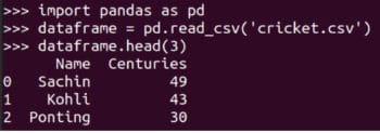 Reading a CSV file with Pandas