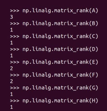 Finding the rank of a matrix 