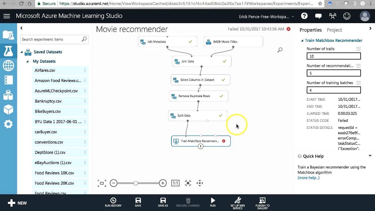 Figure 1: Microsoft Azure Machine Learning Studio