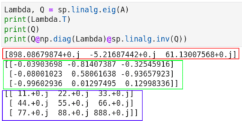 Eigendecomposition with SciPy 