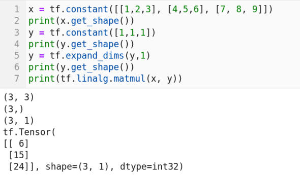  Matrix multiplication with TensorFlow