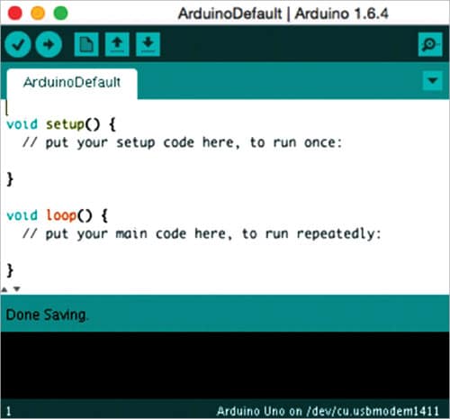 Default view of the Arduino IDE
