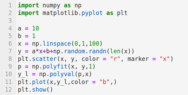 Figure 6: Linear regression with NumPy