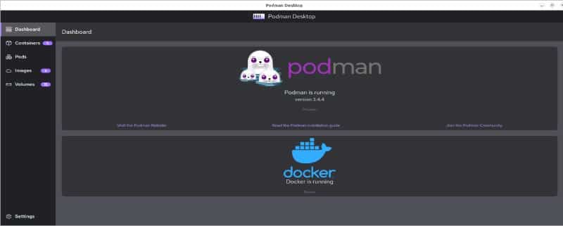 Figure 5: Podman and Docker status