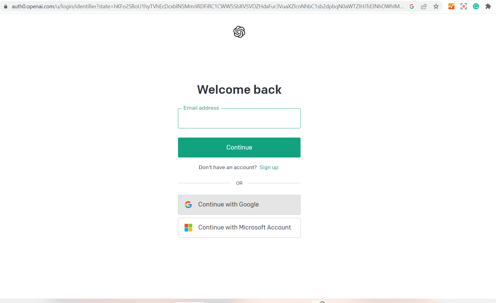 Figure 2: ChatGPT login page