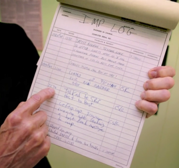 Figure 1: ARPANET IMP log (Source: Lo and Behold, Reveries of the Connected World, Magnolia Pictures)