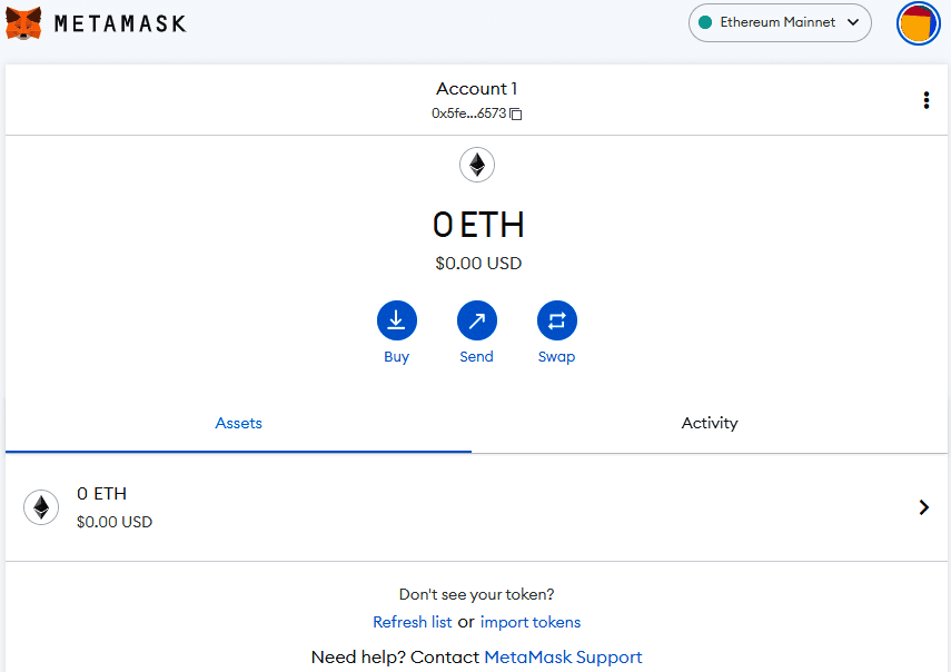  Add an Ethereum network to the MetaMask wallet