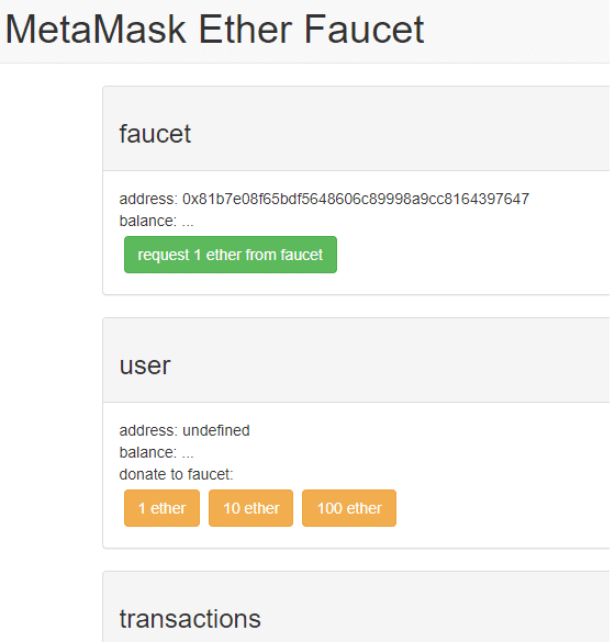 Requesting MetaMask Ether from faucet