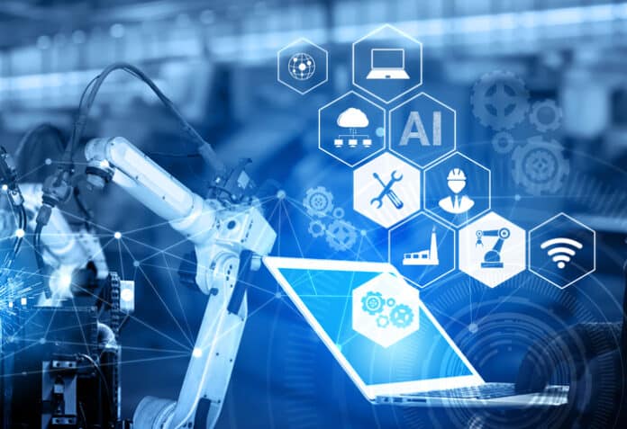 Smart-Industry robot arm for digital factory