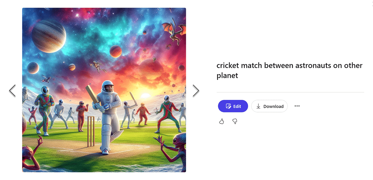 Generation of a hypothetical scenario using Microsoft Designer