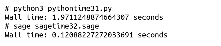 Python and SageMath speed comparison