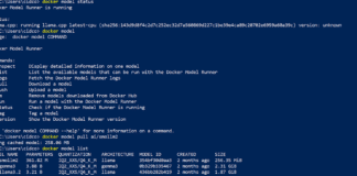 List of Docker model commands