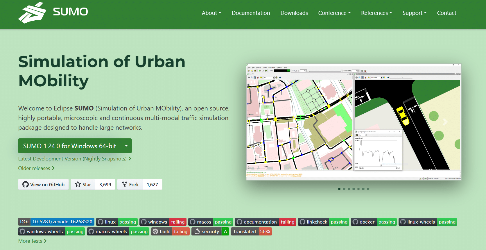 SUMO simulator for urban mobility and vehicular networks