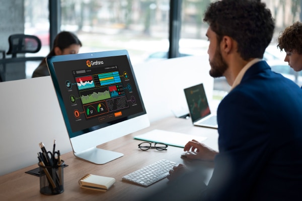 Developers watching dashboard of grafana