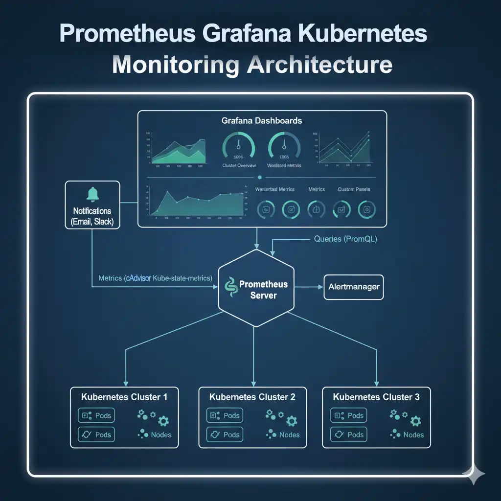 Open source observability architecture for managing Kubernetes-based cloud environments using Prometheus and Grafana