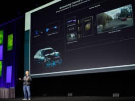Ming-Yu Liu, vice president of Cosmos Lab at NVIDIA, presents at SIGGRAPH 2026.