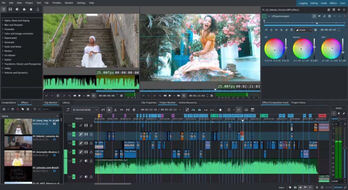 screenshot-of-the-kdenlive-video-editor Interface of the Kdenlive video editor
