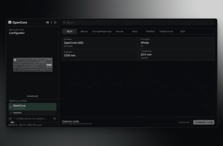 OpenMouse configuration dashboard