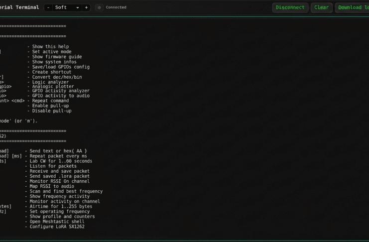 LoRa mode in the Web Serial Terminal
