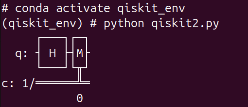 Output of the program qiskit2.py