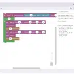 SciLabPro PyBLE Enables Wireless MicroPython PyBLE app in landscape mode: GPIO 48 NeoPixel Blocks beside the generated MicroPython.