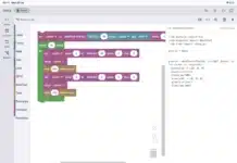 PyBLE app in landscape mode: GPIO 48 NeoPixel Blocks beside the generated MicroPython.
