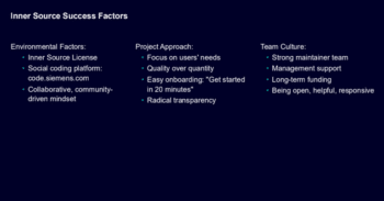 Environmental, Approach, and Culture Inner Source factors