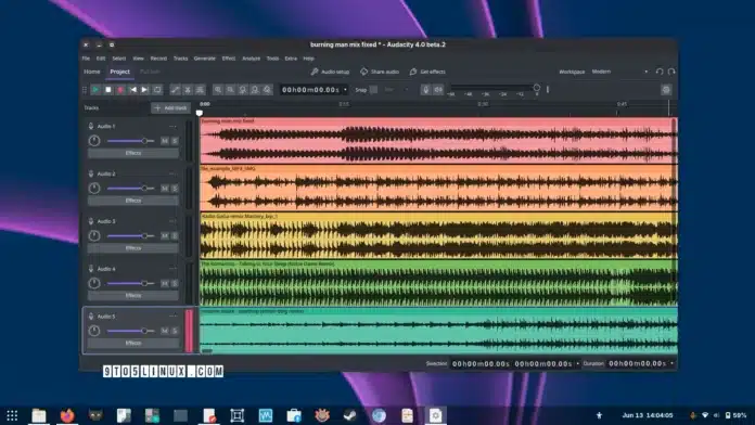 Audacity 4.0 interface