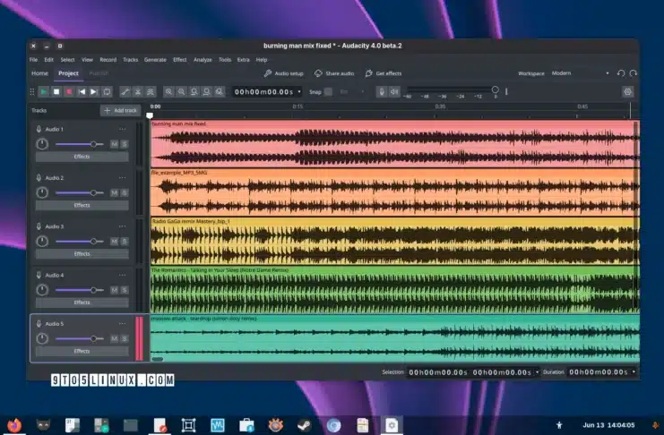 Audacity 4.0 interface